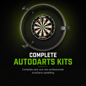 Complete AutoDarts Kit met ring, camerabeugels en montageonderdelen voor automatische dartscore registratie